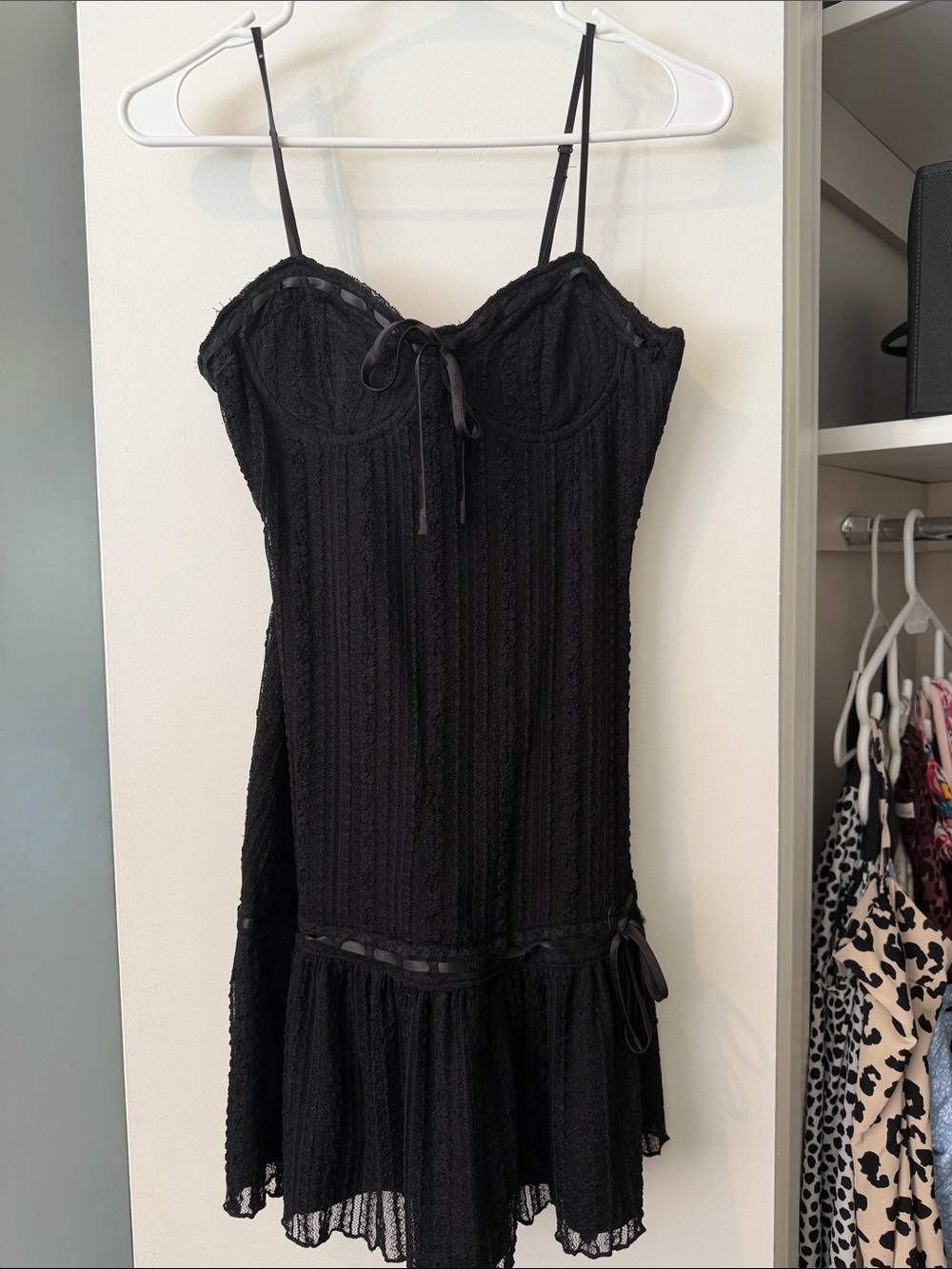 Black Lace Spaghetti Strap Dress